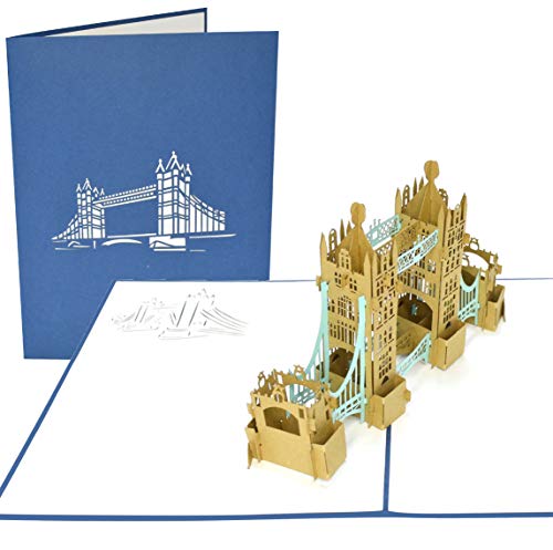 PopLife Cards London tower bridge 3d emergente tarjeta de felicitaciÃ³n para todas las ocasiones - viajeros del Reino Unido, la arquitectura y los amantes de la historia - pliegues planas - cumpleaÃ±os