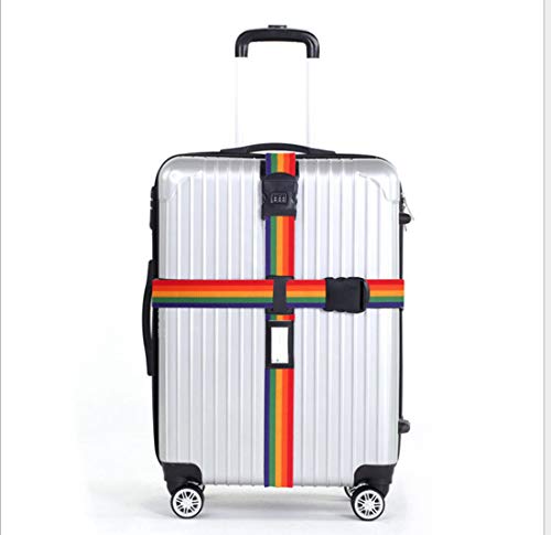 MoonyLI Correa de equipaje (cruz), correa ajustable para maleta Travel Accessories maleta con candado de combinaciÃ³n y etiqueta para el nombre, prÃ¡ctica correa para equipaje